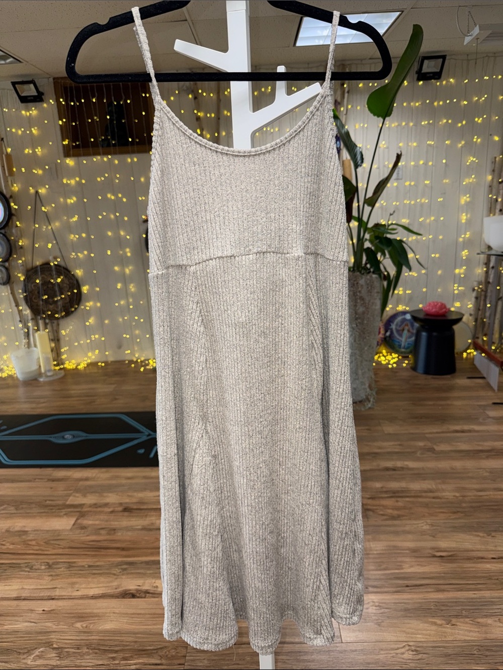 SHEIN Lightweight Knit Slip Dress in Heathered Gray